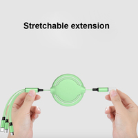 Cable USB Retráctil 3 en 1 al por Mayor, Económico, con Micro-USB, Blindaje Trenzado, Logotipo Personalizado, Carga Rápida 3A