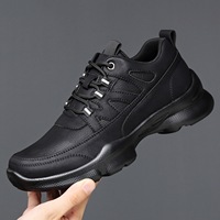 Chaussures décontractées pour hommes à lacets, couleur unie, prêtes à être expédiées, légères, semelle épaisse, antidérapantes, livraison rapide, pour le travail quotidien