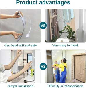 Miroirs en acrylique modernes pour chambre à coucher et salon, design mignon pour filles, <span class=keywords><strong>miroir</strong></span> <span class=keywords><strong>mural</strong></span> auto-adhésif incassable - Product Image 3