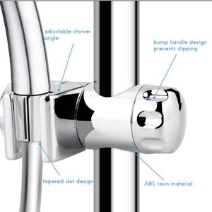 Shower Head Holder Bathroom Adjustable Chrome Slider Handheld Shower Head <b>Bracket</b> Fasteners to Fit 25mm Riser Rail - Product Image 4