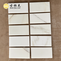 Goodluck Brique Naturel Calacatta Ambre Marbre Pierre Coupe à la Taille Marbre Poli Carrelage de Métro pour Mur Plancher Décoration de Luxe