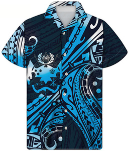 <span class=keywords><strong>T</strong></span>-<span class=keywords><strong>shirt</strong></span> manches courtes pour homme, estival et décontracté, avec motif Tribal <span class=keywords><strong>Orange</strong></span>, style bohémien, col cubain, grande taille - Product Image 3