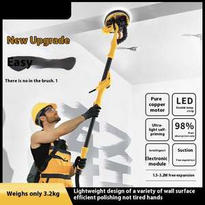 Lijadora de pared eléctrica plegable de doble lámpara con barra larga 220V, herramienta para lijar masilla y papel de lija, pulido y lijado de metal DIY - Product Image 2