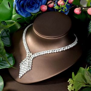 Ensemble d'accessoires de luxe discret CZ zircone un oeil collier réconfortant boucles d'oreilles mariée mariage cadeau fête S-140 - Product Image 5