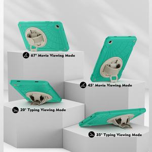 Étui de protection hybride robuste arc-en-ciel pour tablette Samsung Galaxy Tab A9 Plus avec support rotatif à 360° et dragonne antichoc - Product Image 2