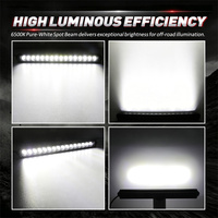 Barre lumineuse LED universelle 24V 12V 80W à faisceau spot droit, rangée simple, 18 pouces, pour éclairage extérieur automobile