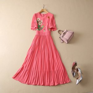 Spring/summer Women's Waist Show Thin Bead Embroidery P <strong>Ated</strong> in Long Dress - Product Image 1