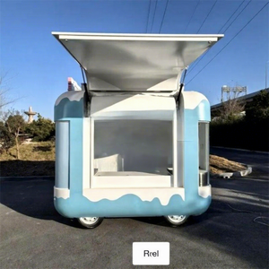 Chariot mobile en acier inoxydable pour la vente de nourriture avec suivi GPS, idéal pour les snacks, les glaces et les fast-foods - Product Image 1