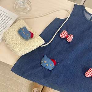 Child Star Circle Girls Denim Vest Dress Sleeveless Breathable Summer Princess Dress - Product Image 3