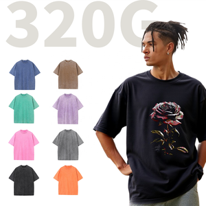 SHENGSHI Camiseta Unisex Personalizada 320g Pigmento Lavado Tendencias Regular O-cuello Equipo Suave Con Logotipo Personalizado Compra Camiseta Casual para Adultos - Product Image 1