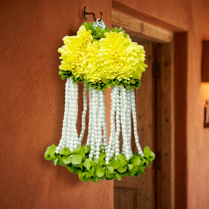 Guirnalda de Flores Artificiales de Fábrica, Material de Madera Sola con Perlas, Decoración Colgante para Interiores, Venta al Por Mayor - Modelo - Product Image 3
