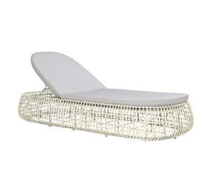 Balcone esterno moderno <span class=keywords><strong>e</strong></span> cortile divano in Rattan Set camera da sole in metallo sdraiato poltrona in Rattan naturale spaziosa - Product Image 5