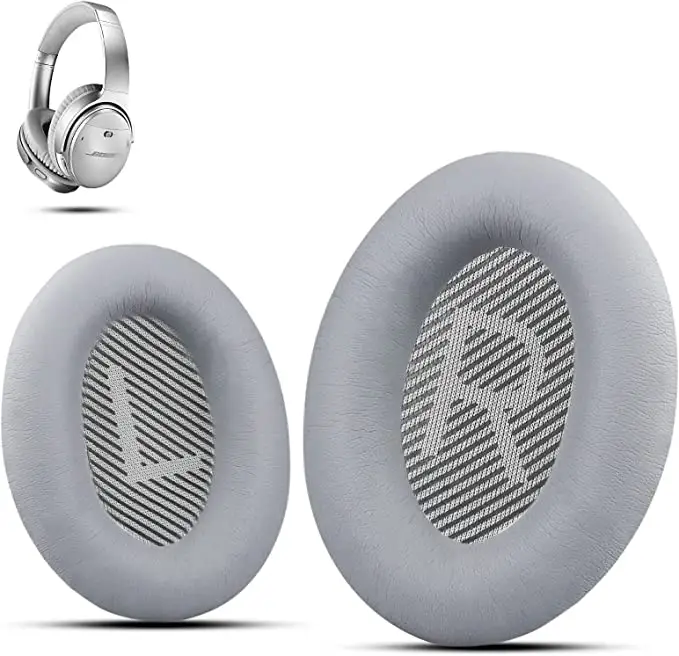 Almohadillas de repuesto para auriculares Bose, color gris personalizado, prémium, para QC35/QC25/QC2/QC15/Ae2i/Ae2w