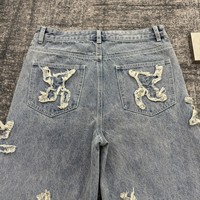 DENIMGUYS Nouveautés Jeans Baggy Homme Vintage Délavé de Haute Qualité avec Broderies et Appliques en Denim