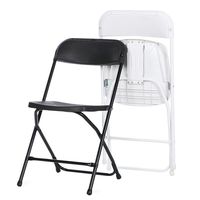 Vente en gros de chaises pliantes Americana blanches empilables en plastique et métal pour fêtes en plein air, capacité de poids de 800 lb pour la location d'événements