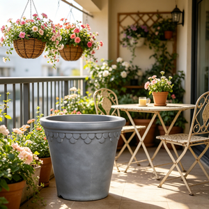 Pot en plastique imitation céramique pour la plantation sur balcon et dans la <span class=keywords><strong>cour</strong></span> - Product Image 1