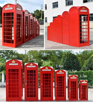 Gladde Hot Sale Oranje Telefooncel Decoratieve Antiek Londen Bloemen Telefooncel Prop Telefoonbox