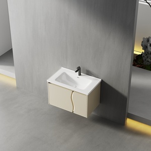 Mobile <span class=keywords><strong>Bagno</strong></span> Moderno di Lusso per Hotel, Alta Qualità, Resistente all'Umidità, in Compensato con Specchio LED e <span class=keywords><strong>Lavabo</strong></span> - Product Image 4