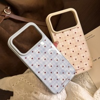 Coque de téléphone rigide à motif cœur écossais style coréen, personnalisée et minimaliste pour iPhone 17 Pro Max 16 15 13