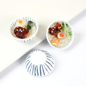 โมเดลชามข้าวจำลองขนาดเล็ก, พวงกุญแจรูปอาหารจำลอง, ของตกแต่งของเล่นอาหารว่างสไตล์จีน - Product Image 4