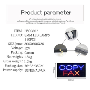 12*24 "alto brillo Led copia FAX máquina tienda interior signo colgante en publicidad negocio signo - Product Image 2