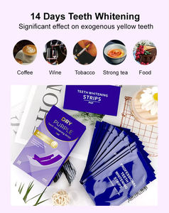 Bandes blanchissantes pour les dents violettes PAP sans résidus, douces pour les dents sensibles, menthe, blanchiment professionnel des dents violettes, résultats rapides et frais à domicile - Product Image 4