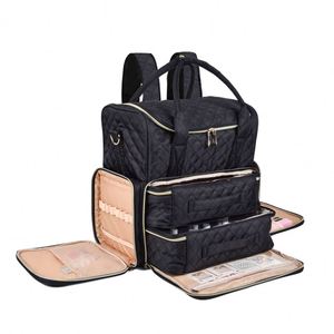 BSCI Factory Factory Wholesale Double Layer <b>Nail</b> Cosmetic Bags <b>Nail</b> <b>Polish</b> <b>Organizer</b> Carrying case - Product Image 5