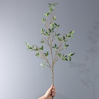 Cabang Pohon Banyan Pothos Milan Buatan, Daun Panjang, Dekoratif, Bunga Buatan, Bahan PVC, Untuk Dalam & Luar Ruangan