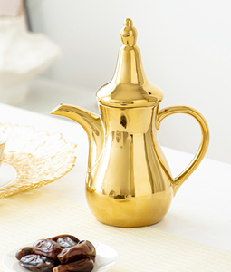 Théière à café Qahwa de style arabe de luxe, plaquée or, bouilloire haut de gamme, pot à eau traditionnel musulman pour la maison et les mariages - Product Image 2