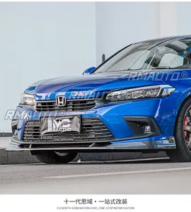 ชุดแต่งรอบคัน Civic ฝาครอบกันชนหน้าสีดำเงา สไตล์ MC  ลิ้นกันชนหน้า สำหรับ Honda Civic รุ่นที่ 11 ปี 2021-2024 อุปกรณ์ตกแต่งรถยนต์ - Product Image 3