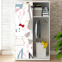 Armoire moderne à portes coulissantes avec miroir Mobilier de maison Armoire de rangement avec motif personnalisé et imprimé Armoire métallique