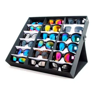 18 Sunglasses Glasses Retail Shop Display Stand Storage Box Case Tray Black Sunglasses Eye wear Display Tray Case Stand
