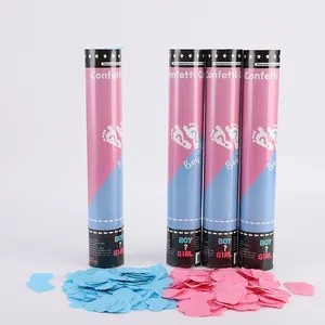 Custom 30cm Pink And Blue Confetti Cannons For Sale Gender Reveal Decorations