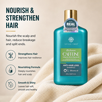 Shampooing anti-chute sans silicone OEM en gros, nourrissant le cuir chevelu, réduisant la casse des cheveux, shampooing à la caféine pour usage quotidien