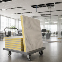 Panneau de plafond acoustique perforé en plaque de plâtre NRC 0.70, insonorisant, conforme à la norme ASTM C423, pour la décoration intérieure des bureaux