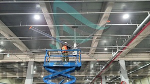 6.1m 6.7m 7.3m Long Lifetime Rust Proof Fall Protection <b>Ceiling</b> Mounted Helicopter HVLS Smart Factory <b>Fan</b> for Low Profile - Product Image 2