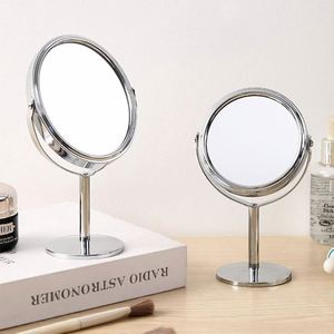 Espejo de Maquillaje Cosmético de Escritorio de Acero Inoxidable, Giratorio, de Doble Cara, Plateado, de 3 Pulgadas, con Logotipo Personalizado al por Mayor - Product Image 2