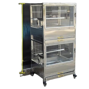 Grande <span class=keywords><strong>cage</strong></span> à oiseaux transparente de luxe en acier inoxydable avec fermeture à bouton pour perroquets, emballée en boîte - Product Image 1