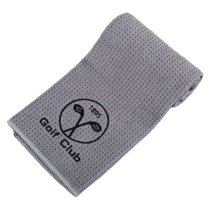 Personal isierte Logo Stickerei Fussel frei wasch bar Mental Tülle Mikro faser Waffel Webart Golf Handtuch