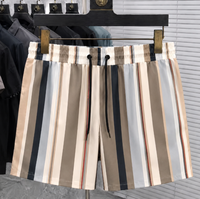 Shorts décontractés sur mesure pour hommes grandes tailles, kaki à carreaux, en toile de designer, taille mi-haute, résistants à l'eau, pour le sport et le jogging, avec cordon de serrage