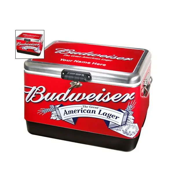 Best seller Budweiser metal cooler box ice bucket for bar outdoor camping