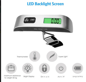 Mini Handled Travel Backlight Hanging <strong>Scale</strong> Digital LCD Display Electronic <strong>Scale</strong> Fish Hook 50kg Weighting Portable Luggage <strong>Scale</strong>