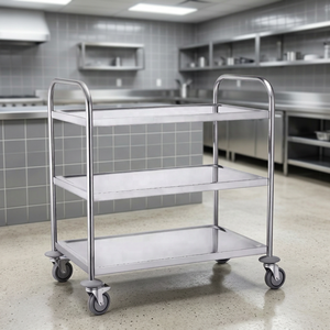 Commercial <b>Kitchen</b> Service Trolley Heavy Duty Rolling Storage Cart Stainless Steel Serving Cart Restaurant <b>Kitchen</b> <b>Equipment</b> - Product Image 1