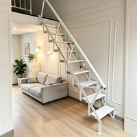 Escalier de grenier mural pliable, escalier d'accès au mezzanine intérieur peu encombrant avec main courante pour duplex et petits appartements