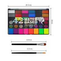 Kit Cat Warna Tubuh dan Wajah 42 Warna Pigmen Larut Air Berkilau Menyala dalam Gelap untuk Pesta Halloween Paskah Kosmetik Grosir