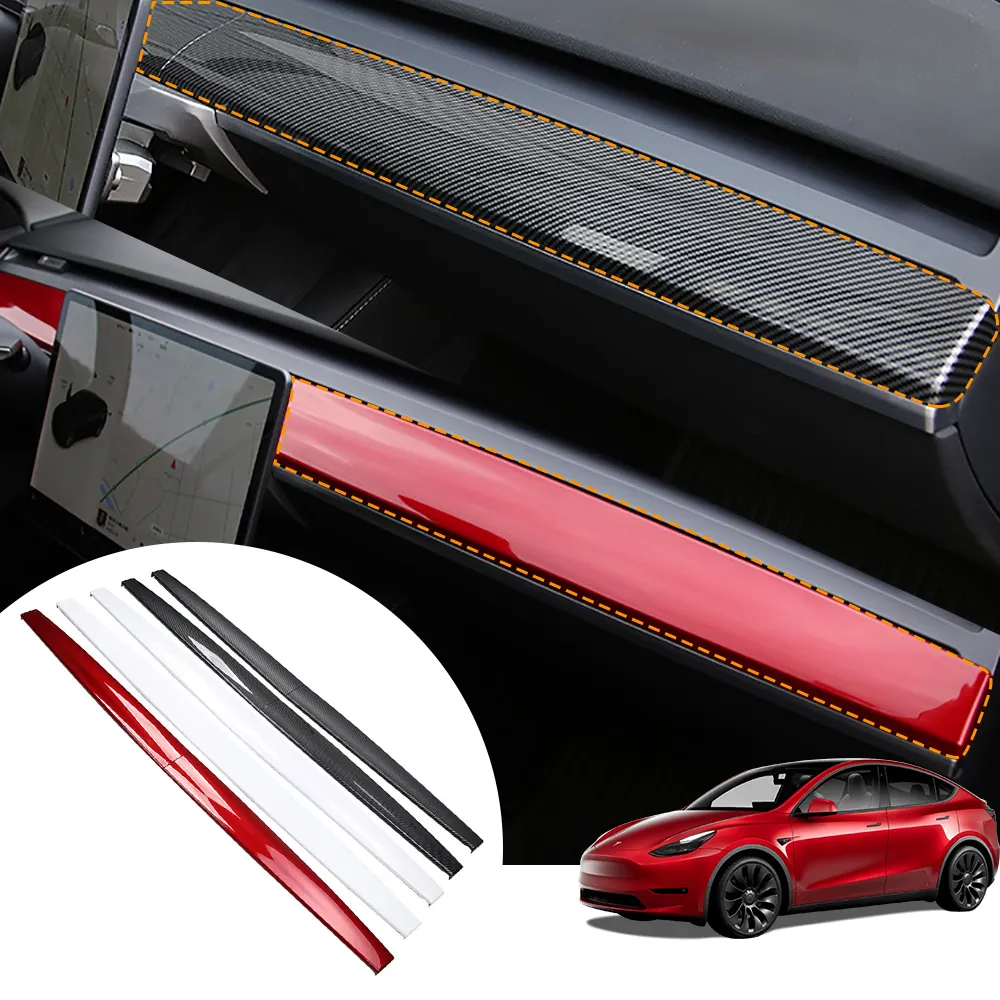 Envoltura de tablero Compatible con Tesla modelo 3, 2016-2021, 2022, Kit de cubierta de envoltura de ABS, película protectora de decoración Interior