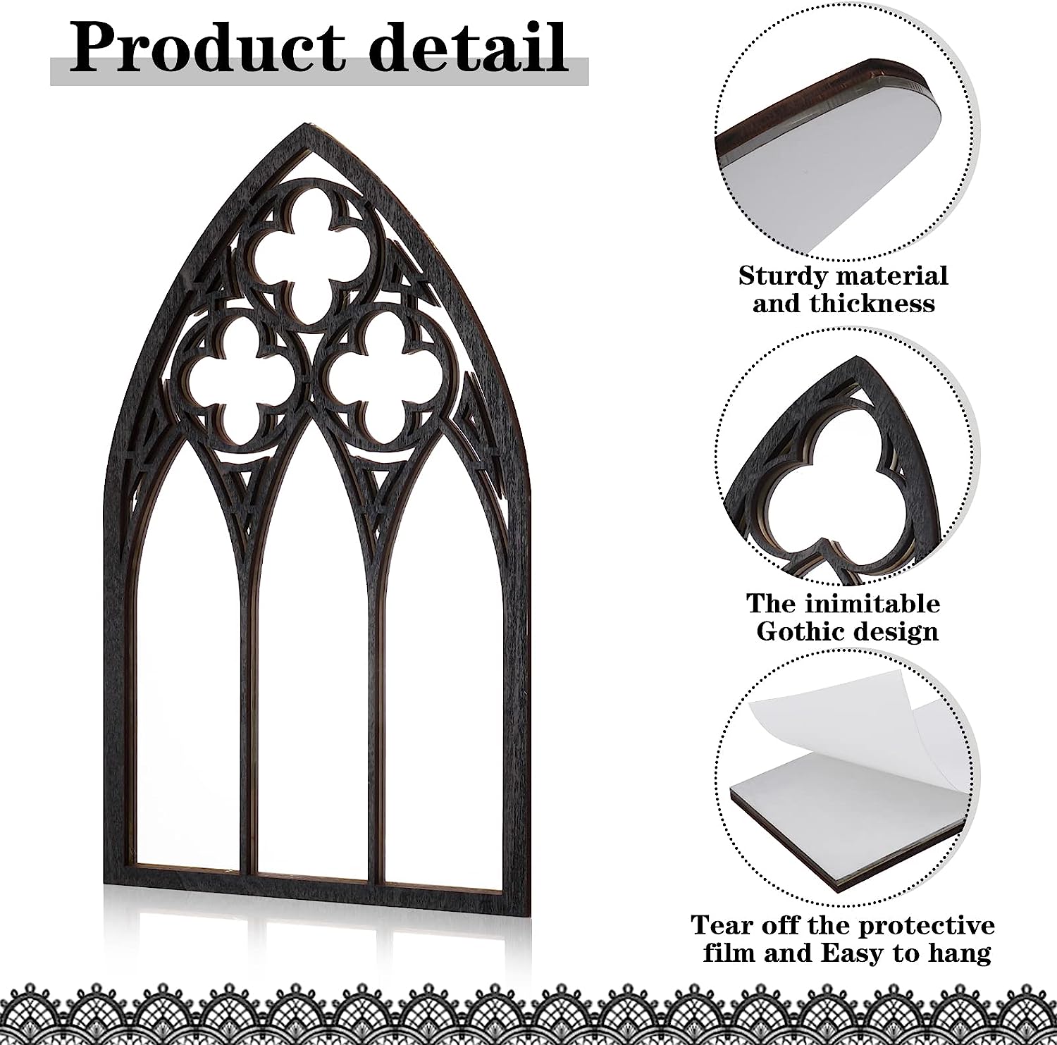 ゴシックミラー壁の装飾大聖堂アーチフレーム小さなミラーゴス