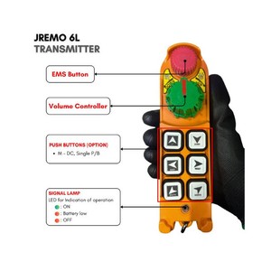 Control remoto por radio industrial con potenciómetro para camiones con escalera y granjas inteligentes, AC/DC, cabrestante JEICO JREMO 6L fabricado en Corea - Product Image 3