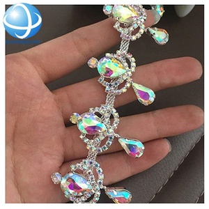Chaînes de strass métalliques en rouleaux pour costumes de danse, robes de mariée, ceintures, accessoires de décoration - Product Image 5