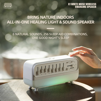 Speaker White Noise Multifungsi Mesin Audio untuk Tidur dengan Lampu Ambient dan Pengisi Daya Nirkabel untuk Kamar Tidur dan Kantor